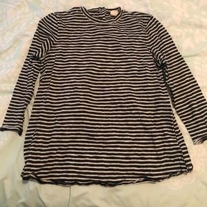 Striped Open Back Blouse